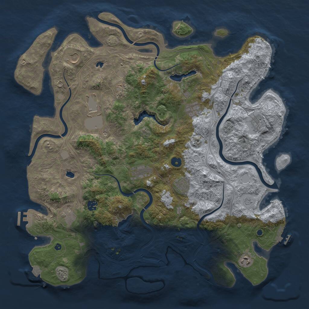 Rust Map: Procedural Map, Size: 4500, Seed: 317625630, 17 Monuments