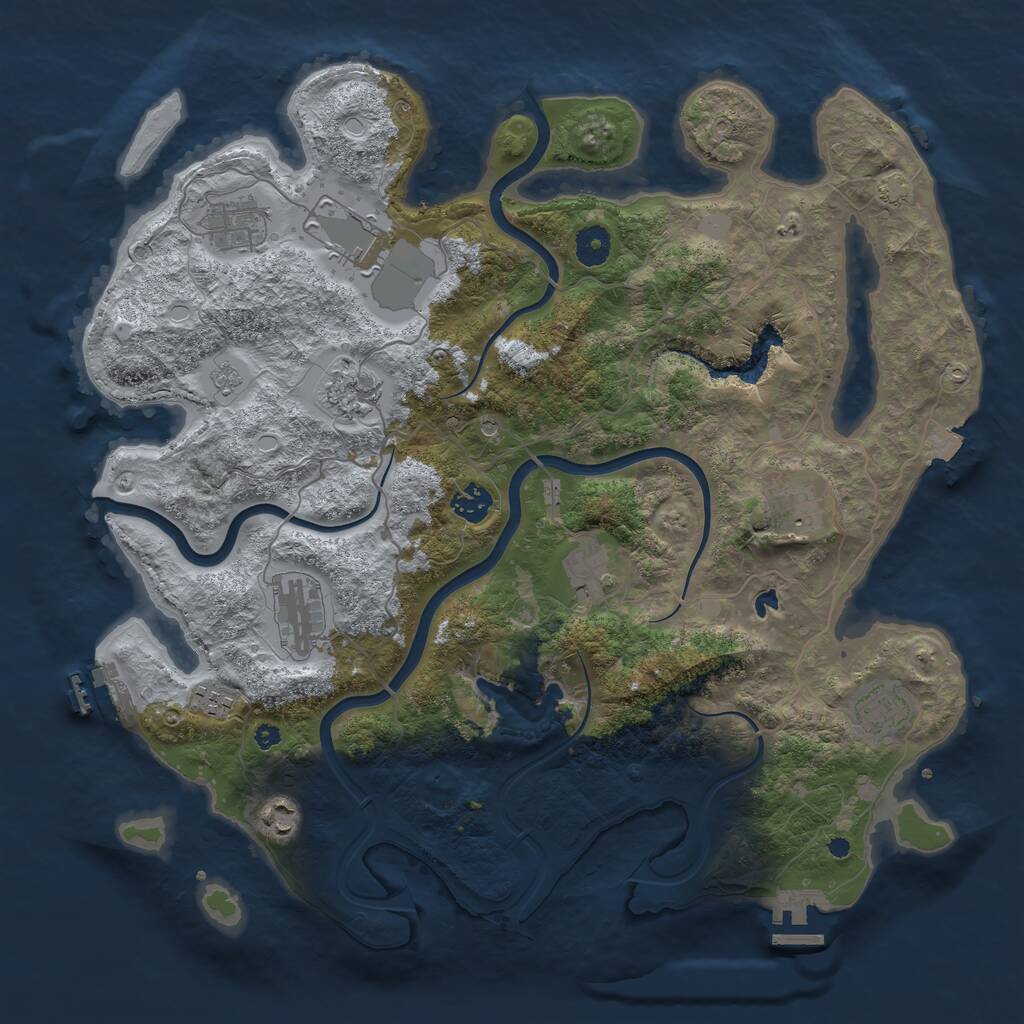 Rust Map: Procedural Map, Size: 4000, Seed: 1706931432, 16 Monuments