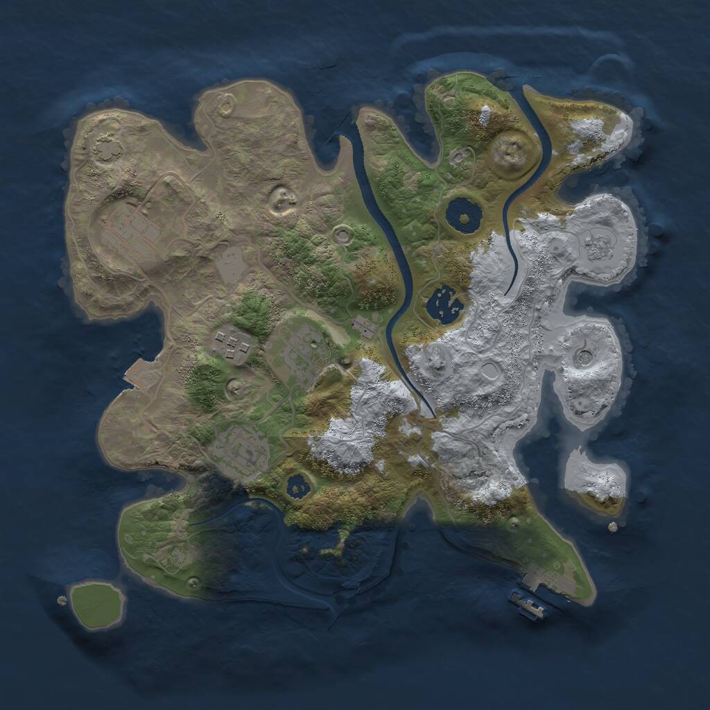 Rust Map: Procedural Map, Size: 3000, Seed: 837498343, 10 Monuments