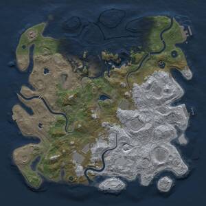Thumbnail Rust Map: Procedural Map, Size: 4500, Seed: 2086579785, 17 Monuments