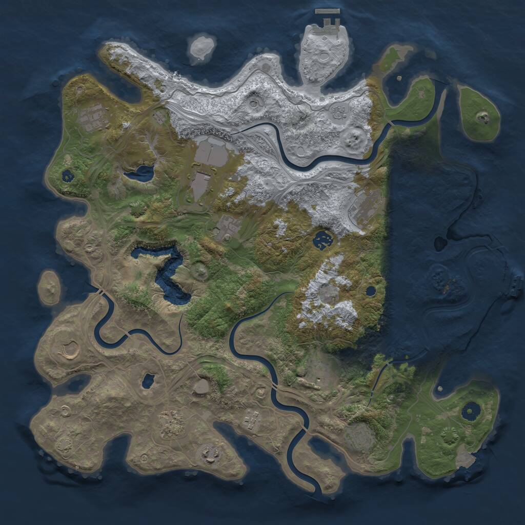 Rust Map: Procedural Map, Size: 4250, Seed: 2125564517, 17 Monuments