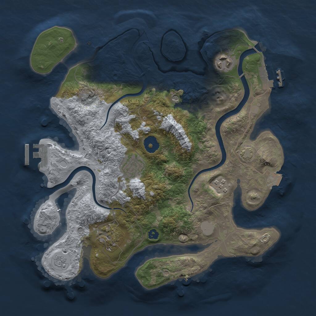 Rust Map: Procedural Map, Size: 3000, Seed: 2479453, 10 Monuments