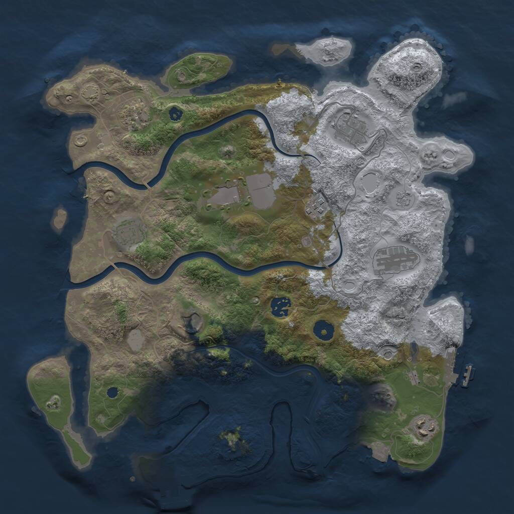 Rust Map: Procedural Map, Size: 3750, Seed: 112669, 15 Monuments