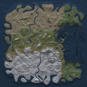 Thumbnail Rust Map: Procedural Map, Size: 6000, Seed: 336828379, 17 Monuments