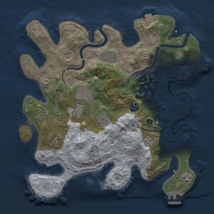 Thumbnail Rust Map: Procedural Map, Size: 3500, Seed: 338348857, 15 Monuments