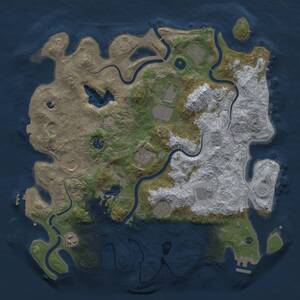 Thumbnail Rust Map: Procedural Map, Size: 4050, Seed: 1276582919, 15 Monuments