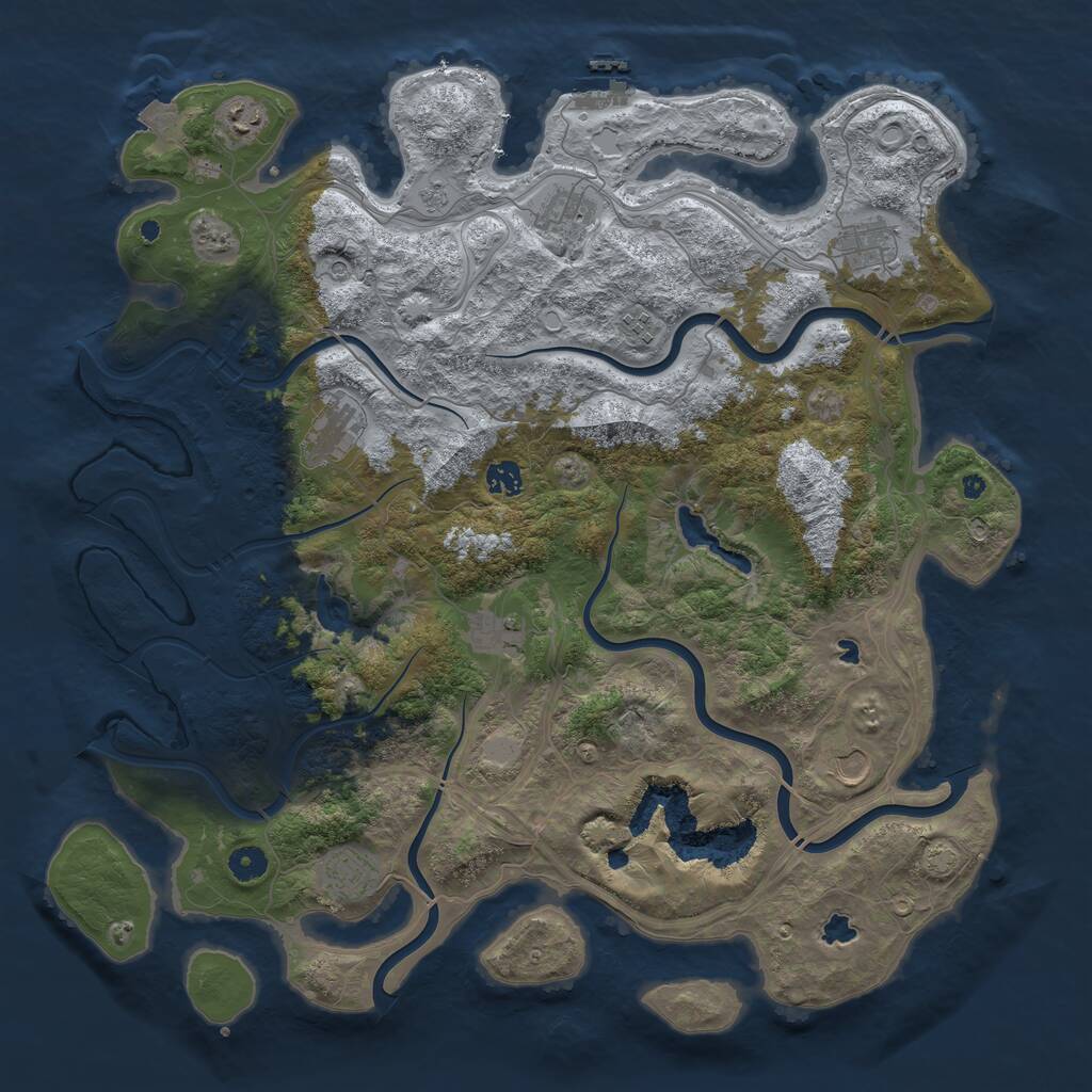 Rust Map: Procedural Map, Size: 4500, Seed: 1278026511, 14 Monuments