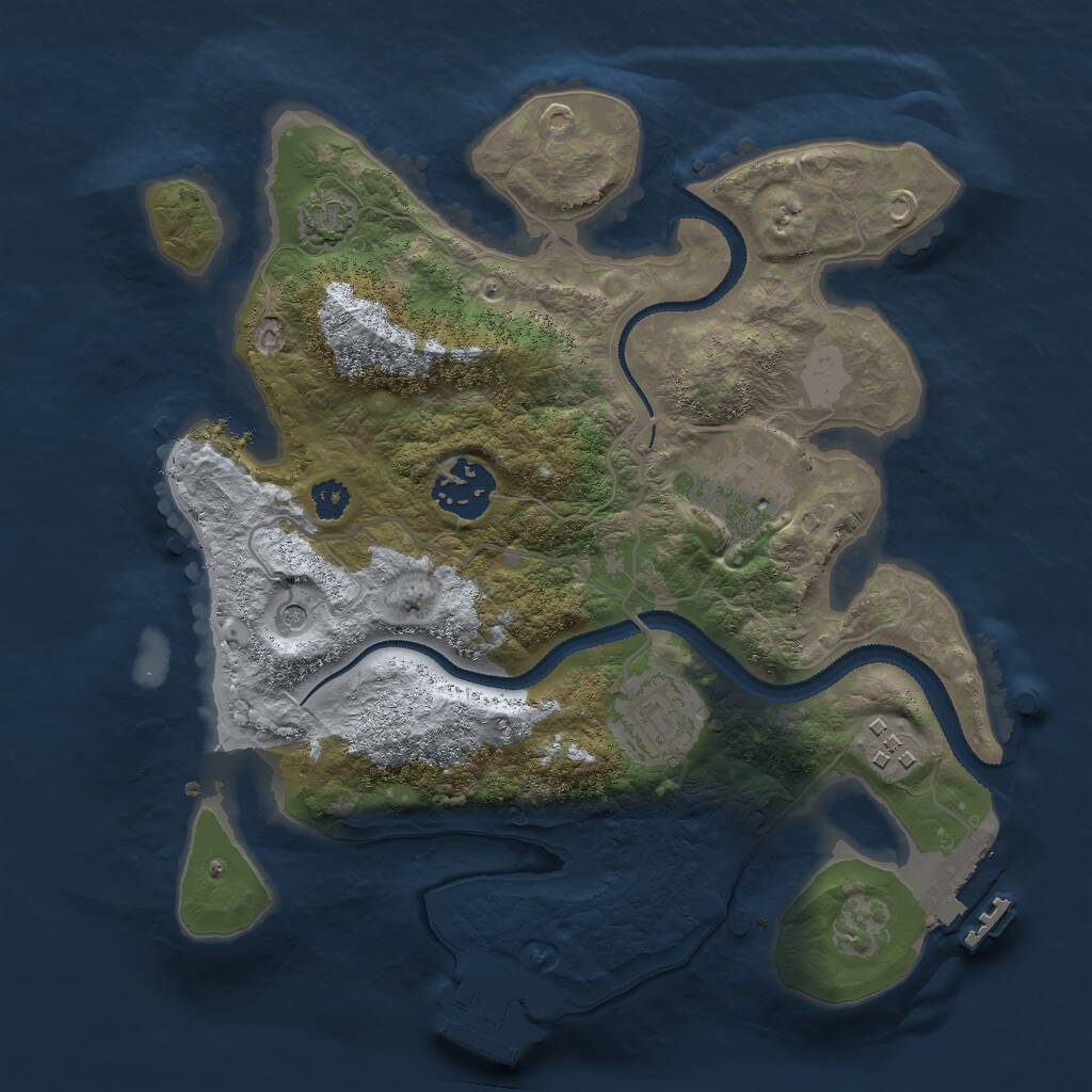 Rust Map: Procedural Map, Size: 2800, Seed: 1435890758, 9 Monuments