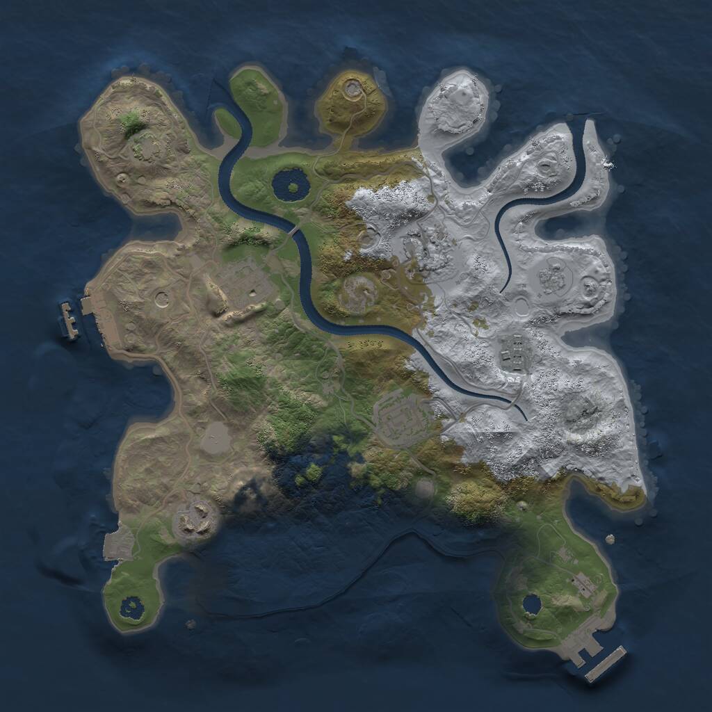 Rust Map: Procedural Map, Size: 3000, Seed: 916096340, 11 Monuments