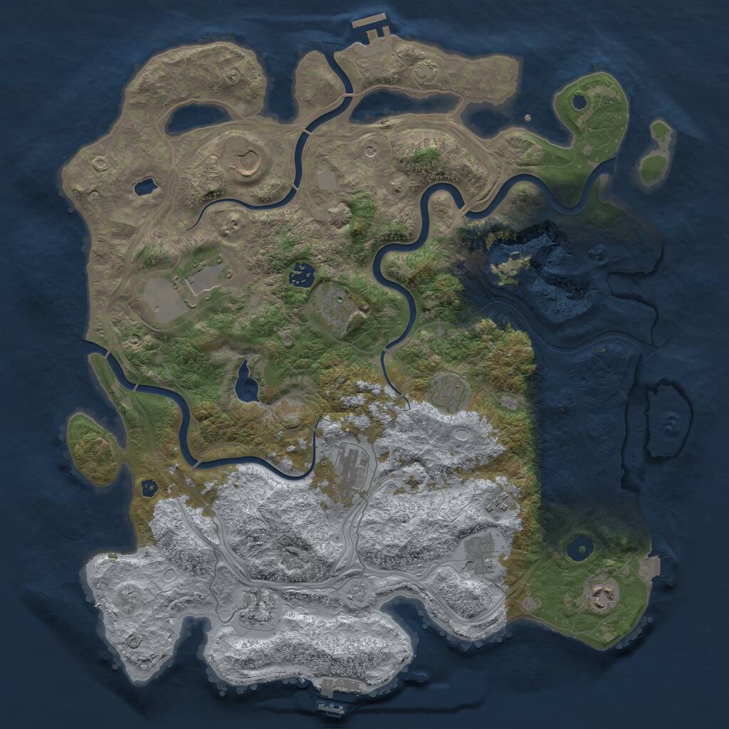 Rust Map: Procedural Map, Size: 4250, Seed: 1683835721, 16 Monuments