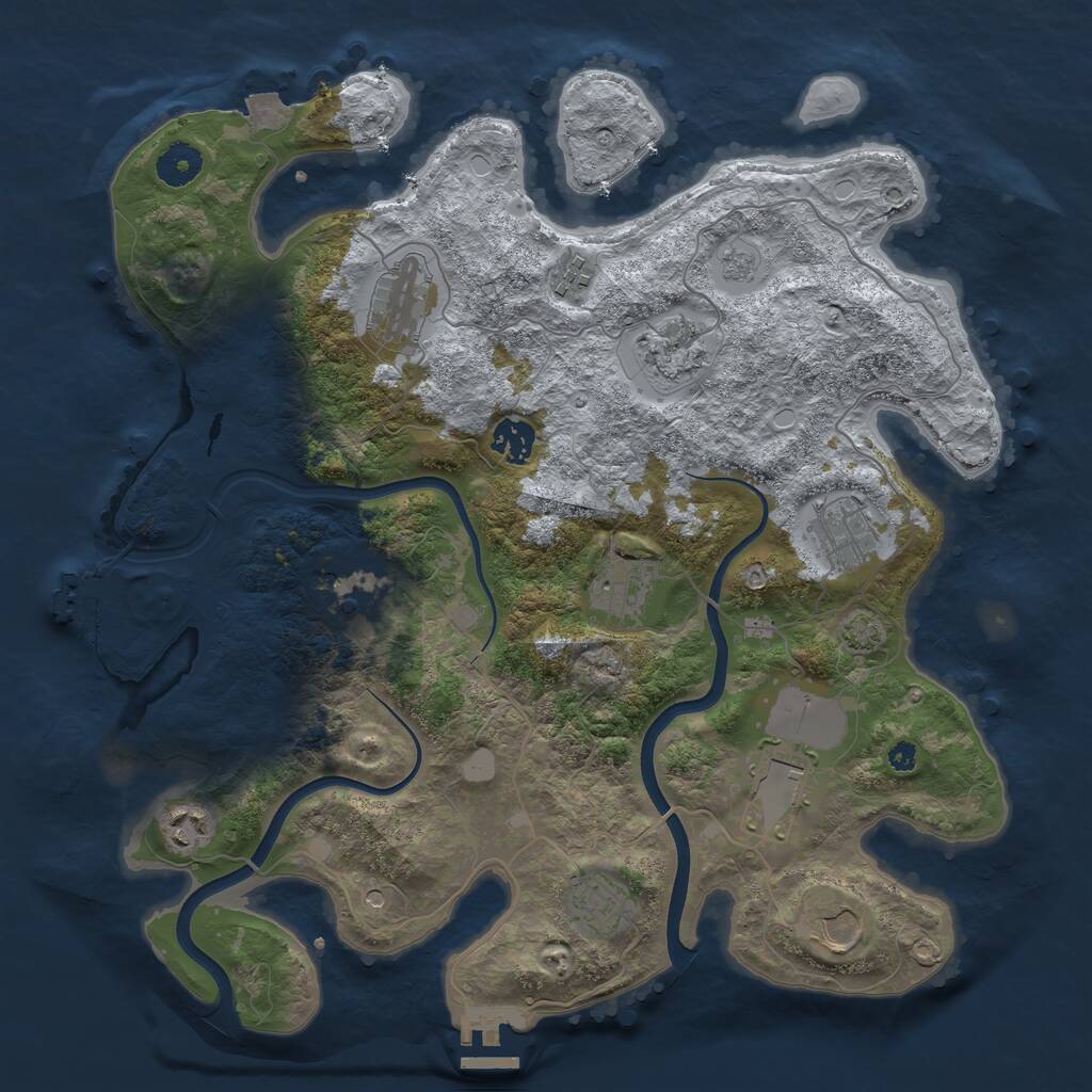 Rust Map: Procedural Map, Size: 3750, Seed: 882290097, 17 Monuments