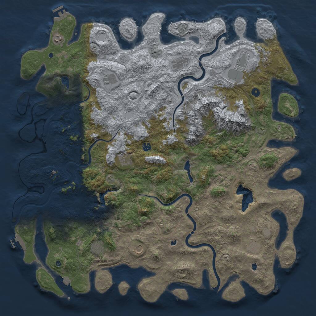 Rust Map: Procedural Map, Size: 5500, Seed: 88127418, 17 Monuments
