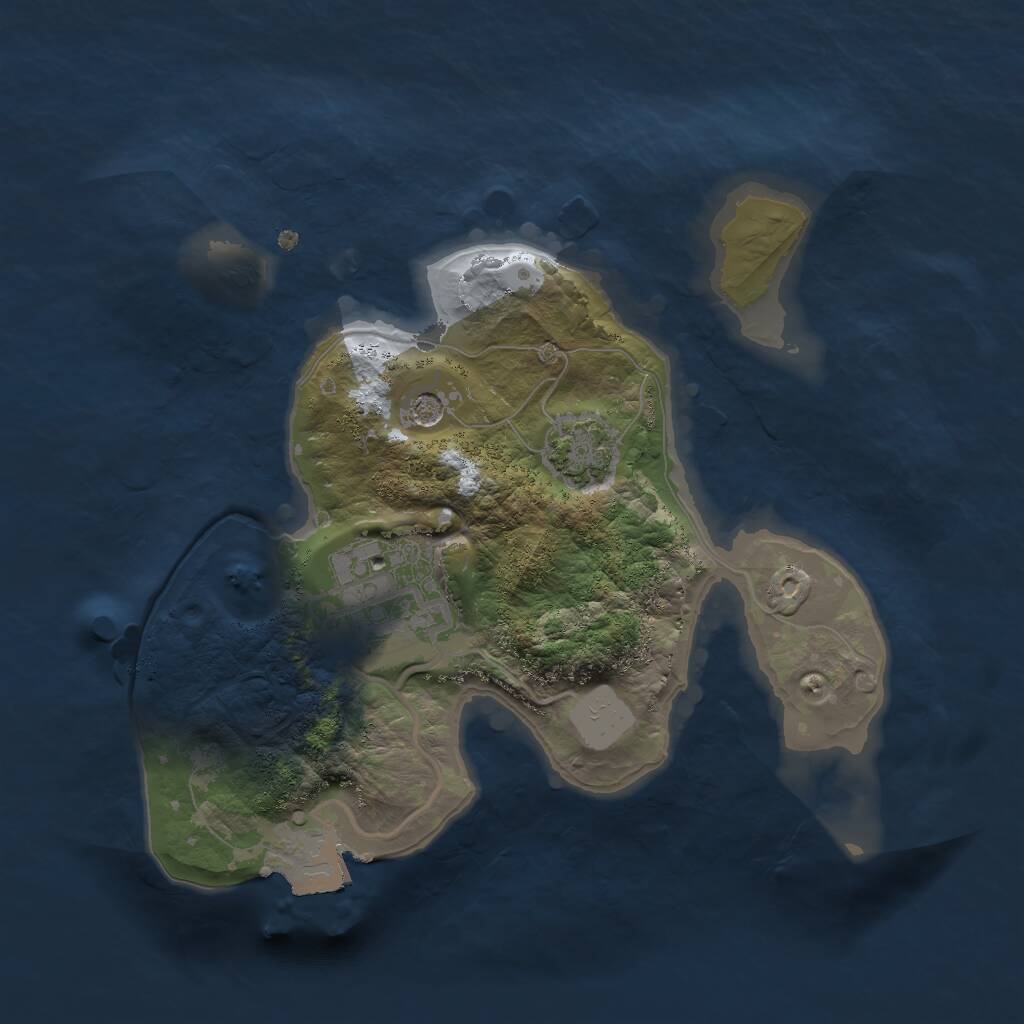 Rust Map: Procedural Map, Size: 2000, Seed: 1929838107, 4 Monuments