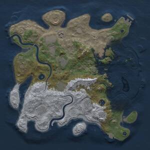 Thumbnail Rust Map: Procedural Map, Size: 3750, Seed: 1966433643, 17 Monuments