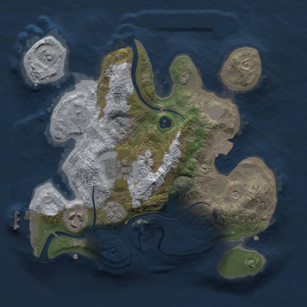 Rust Map: Procedural Map, Size: 2500, Seed: 75097, 8 Monuments