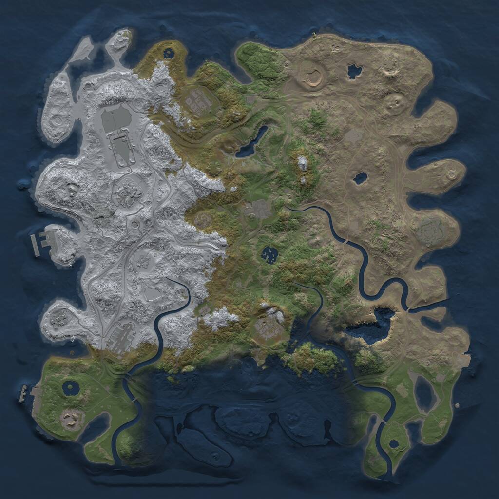 Rust Map: Procedural Map, Size: 4500, Seed: 808950234, 17 Monuments