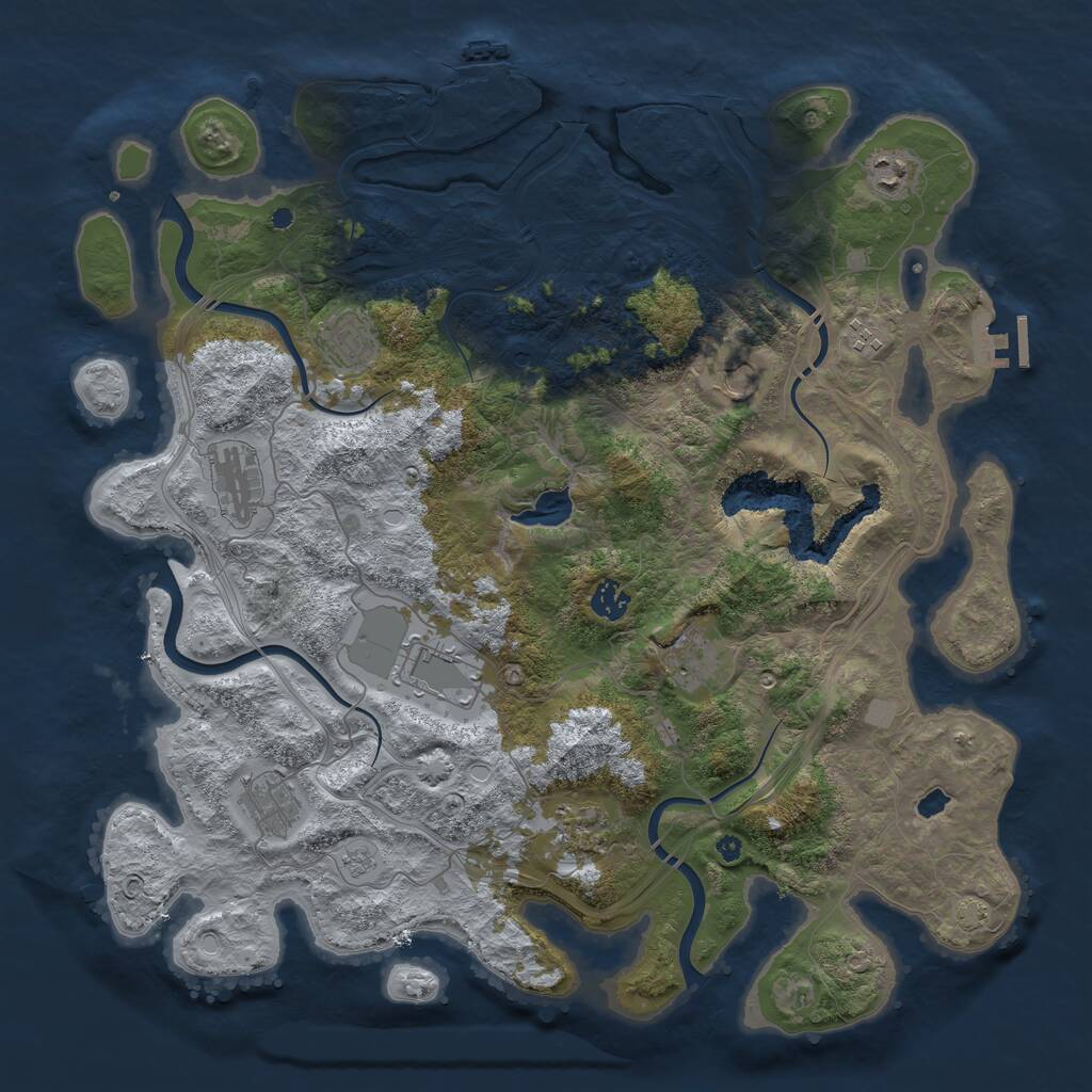Rust Map: Procedural Map, Size: 4250, Seed: 1349422326, 16 Monuments
