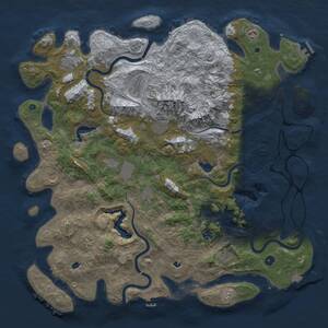 Thumbnail Rust Map: Procedural Map, Size: 5000, Seed: 1349239336, 17 Monuments