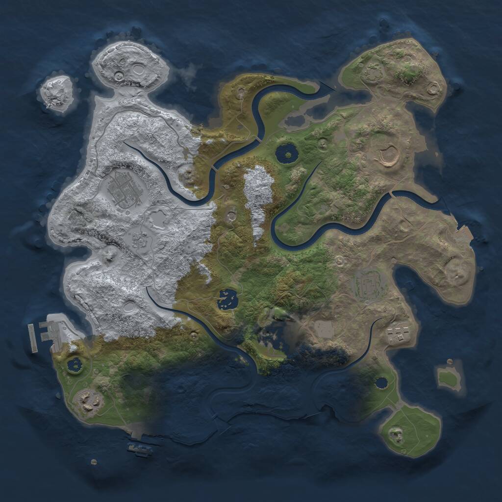 Rust Map: Procedural Map, Size: 3500, Seed: 1527750927, 13 Monuments