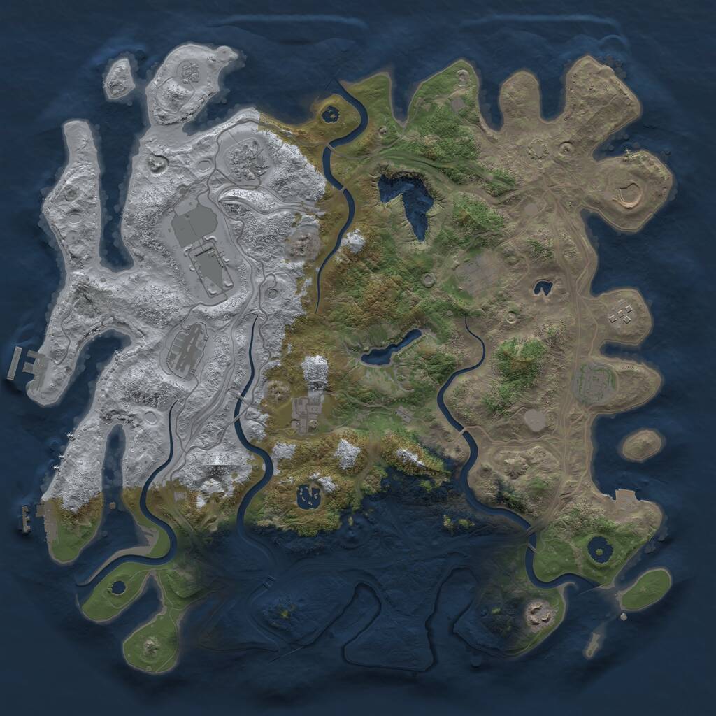 Rust Map: Procedural Map, Size: 4250, Seed: 805980929, 16 Monuments