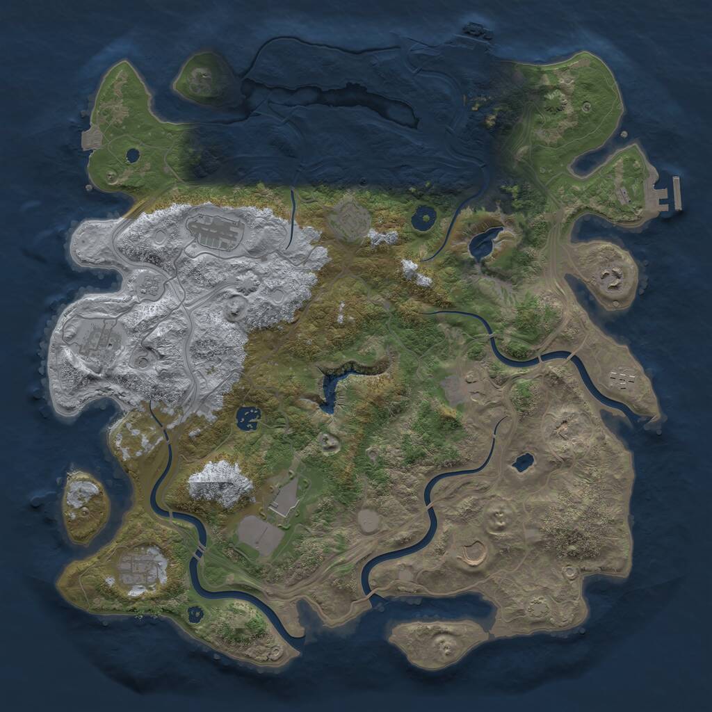 Rust Map: Procedural Map, Size: 4250, Seed: 2027234760, 16 Monuments