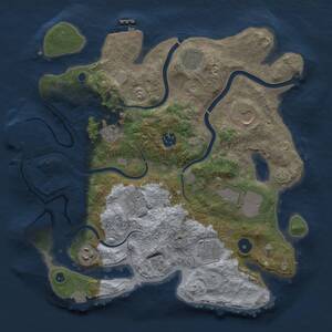 Thumbnail Rust Map: Procedural Map, Size: 3500, Seed: 2018319435, 15 Monuments