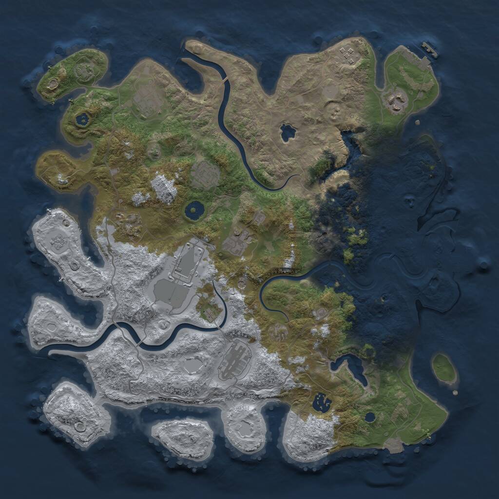 Rust Map: Procedural Map, Size: 4000, Seed: 650327562, 15 Monuments