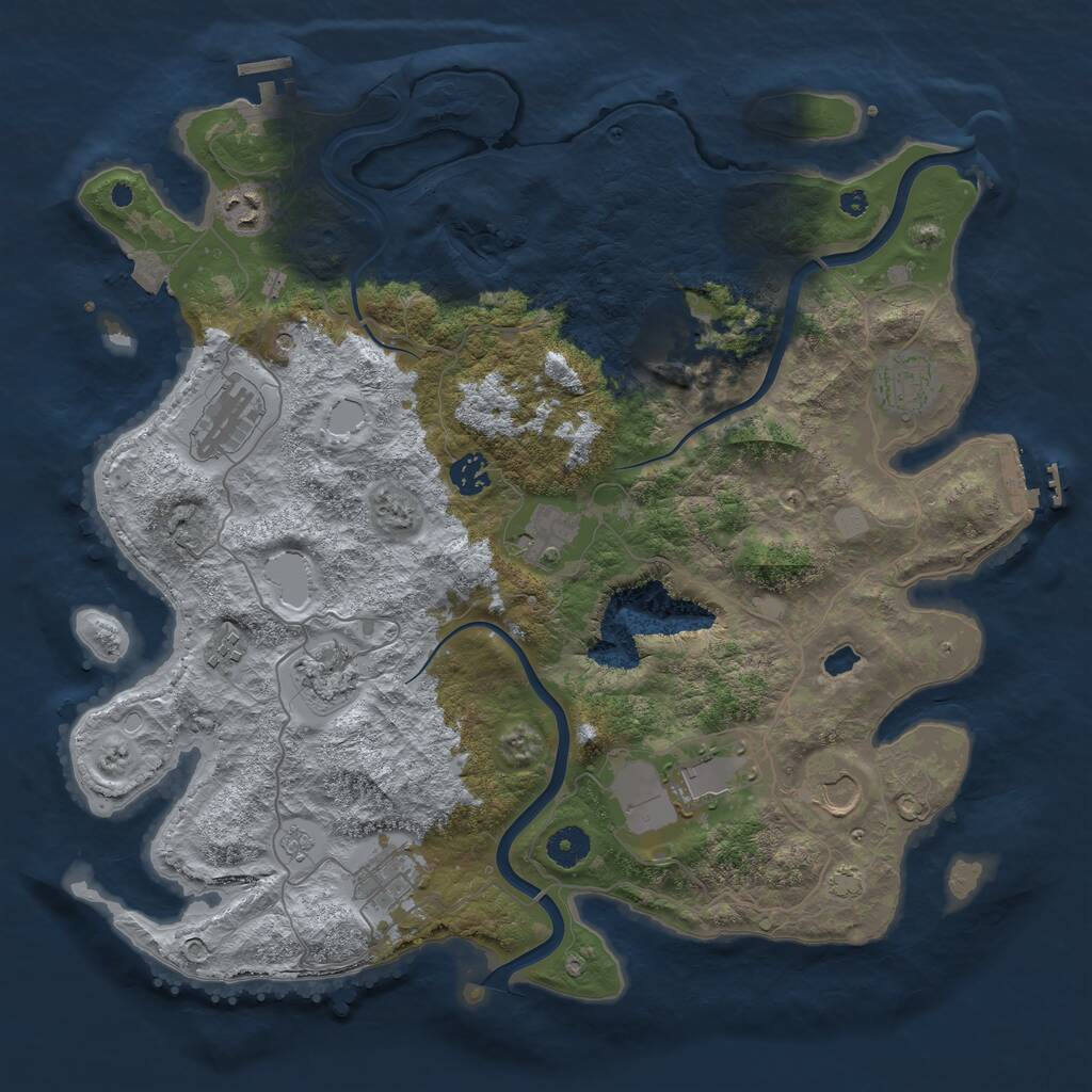 Rust Map: Procedural Map, Size: 4000, Seed: 892217654, 17 Monuments