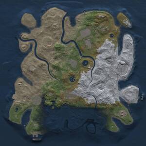 Thumbnail Rust Map: Procedural Map, Size: 3700, Seed: 82372181, 16 Monuments