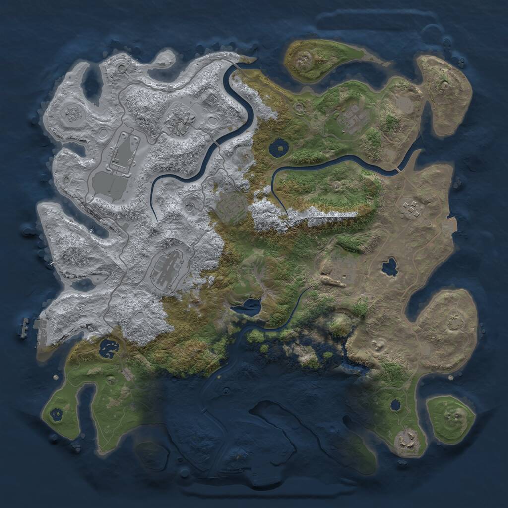 Rust Map: Procedural Map, Size: 4000, Seed: 473993668, 15 Monuments