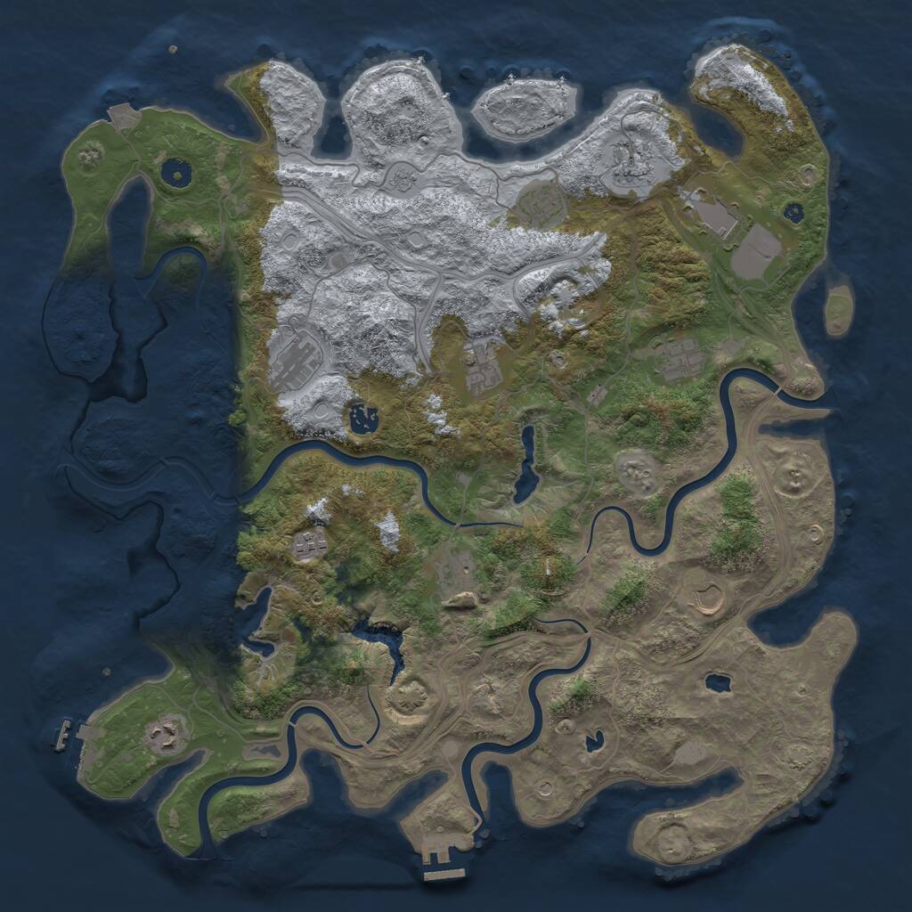 Rust Map: Procedural Map, Size: 4500, Seed: 240754704, 17 Monuments