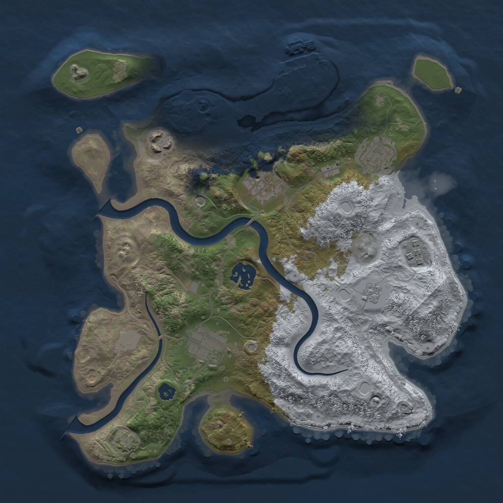 Rust Map: Procedural Map, Size: 3000, Seed: 633609109, 11 Monuments