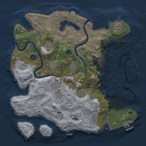 Thumbnail Rust Map: Procedural Map, Size: 3800, Seed: 1933587888, 16 Monuments