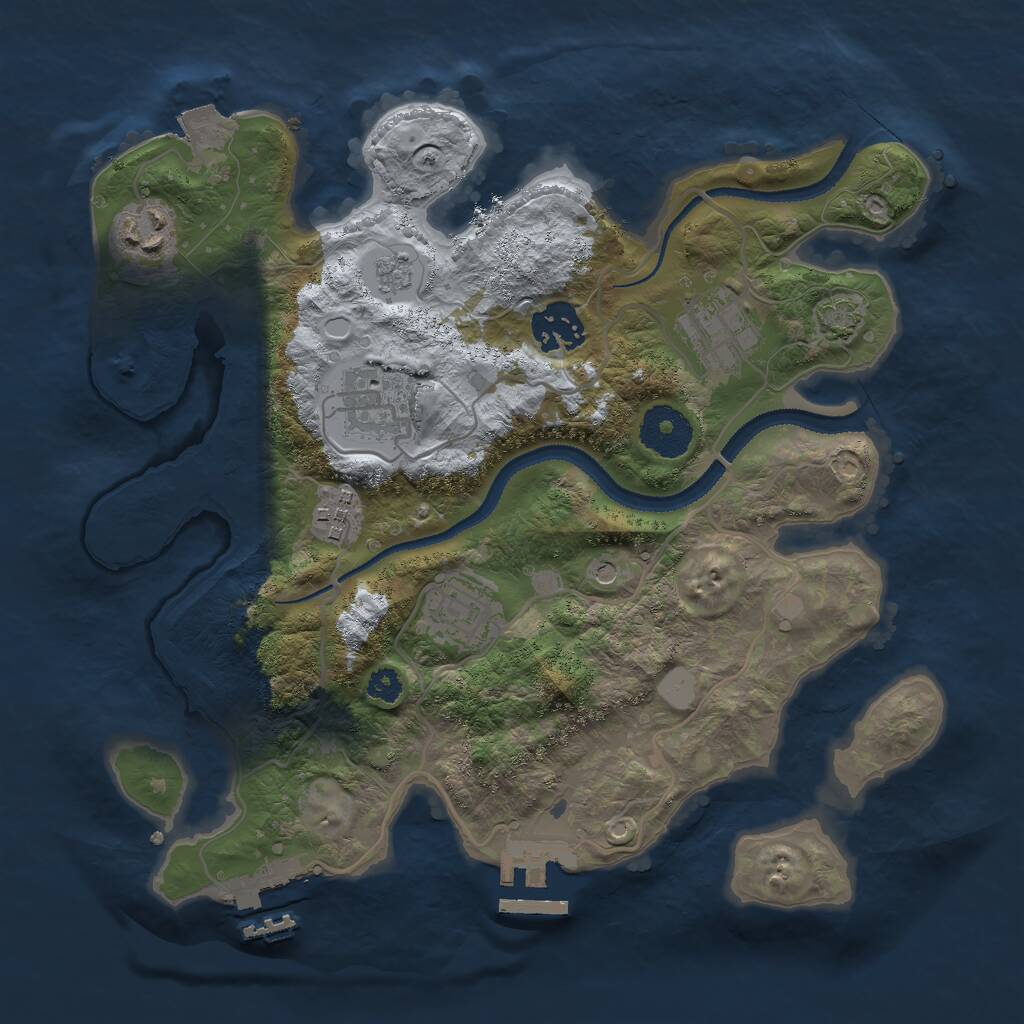 Rust Map: Procedural Map, Size: 3000, Seed: 806310205, 12 Monuments