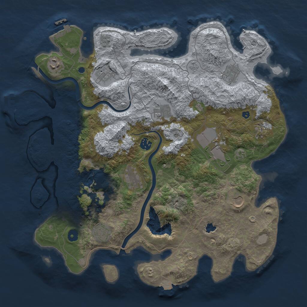 Rust Map: Procedural Map, Size: 4000, Seed: 1789524990, 17 Monuments