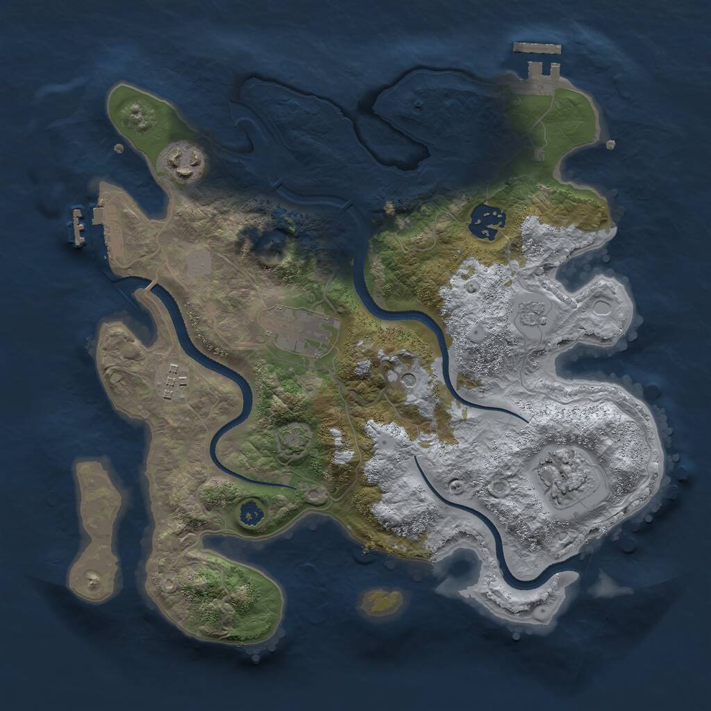Rust Map: Procedural Map, Size: 3000, Seed: 475181835, 11 Monuments