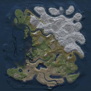 Thumbnail Rust Map: Procedural Map, Size: 4000, Seed: 27783677, 15 Monuments