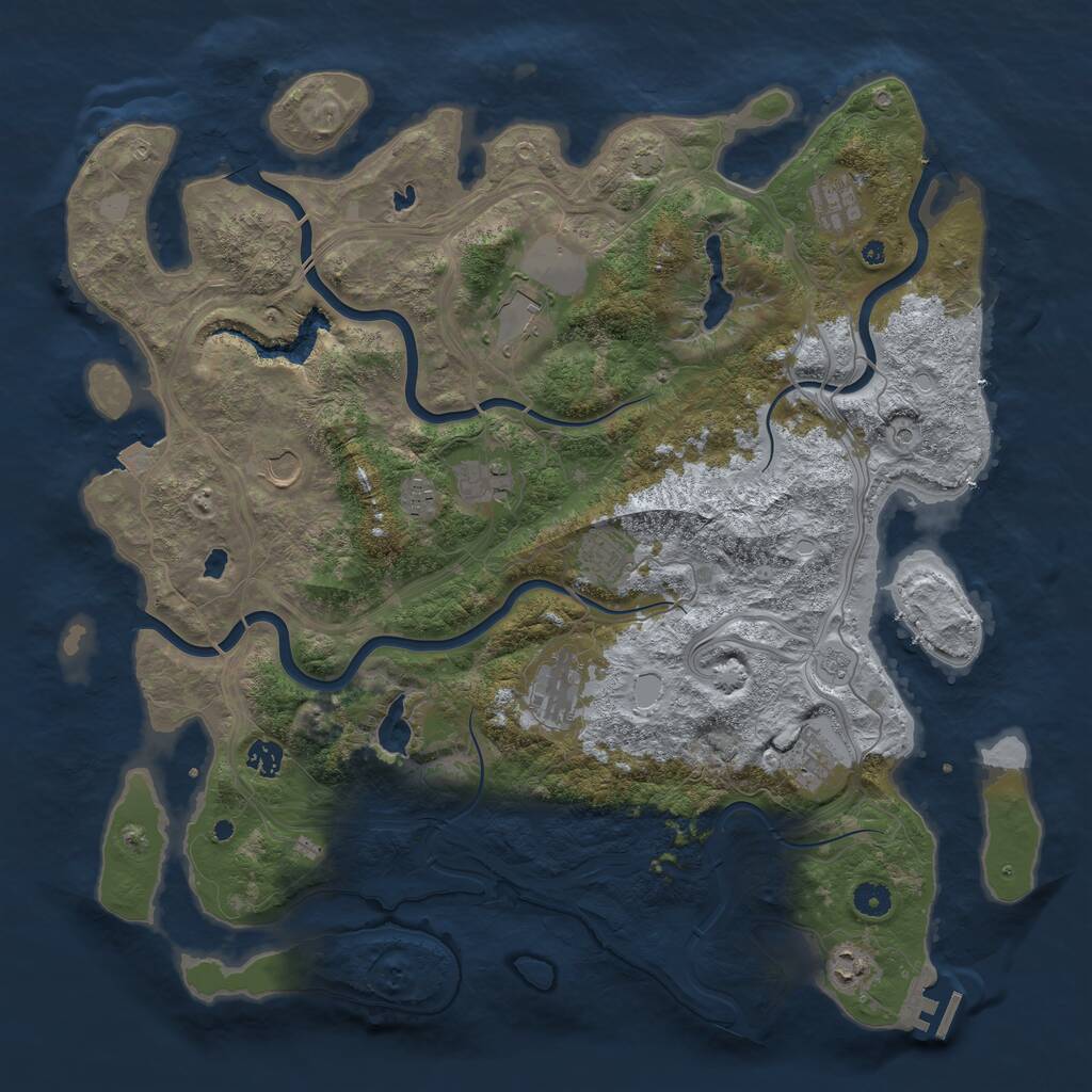 Rust Map: Procedural Map, Size: 4500, Seed: 1457247482, 15 Monuments