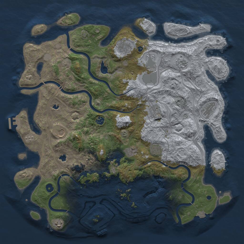 Rust Map: Procedural Map, Size: 4500, Seed: 567313194, 17 Monuments