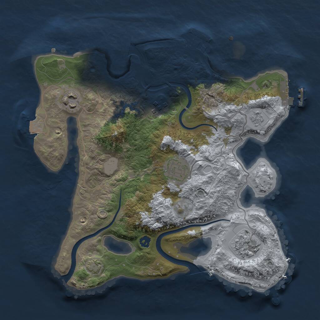 Rust Map: Procedural Map, Size: 2800, Seed: 1978743903, 9 Monuments