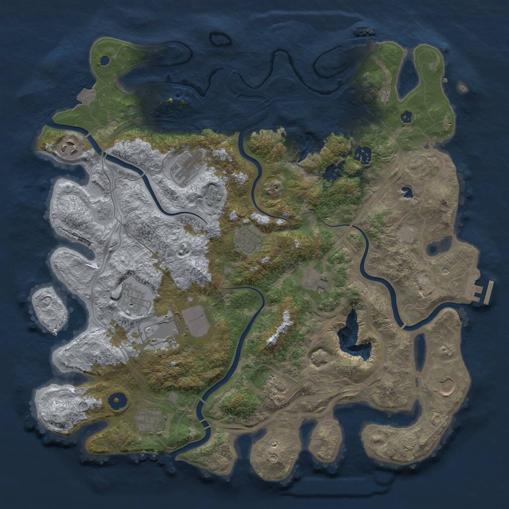 Rust Map: Procedural Map, Size: 4250, Seed: 1066164889, 17 Monuments