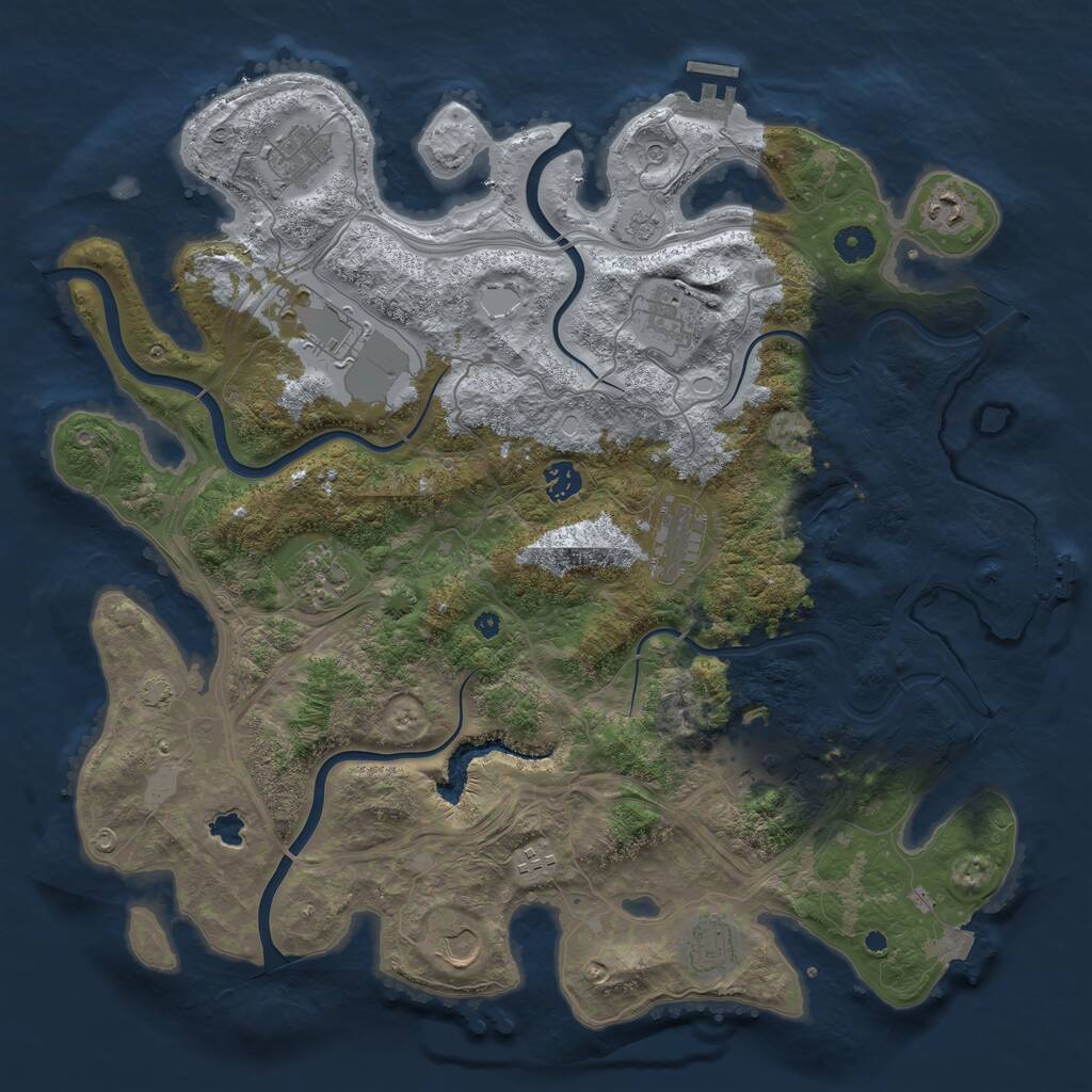 Rust Map: Procedural Map, Size: 4250, Seed: 731646379, 17 Monuments