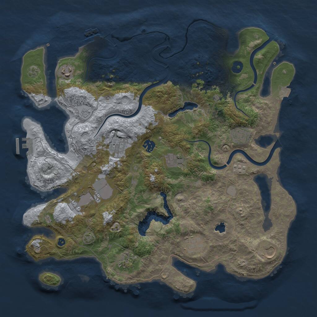 Rust Map: Procedural Map, Size: 4000, Seed: 7787555, 16 Monuments
