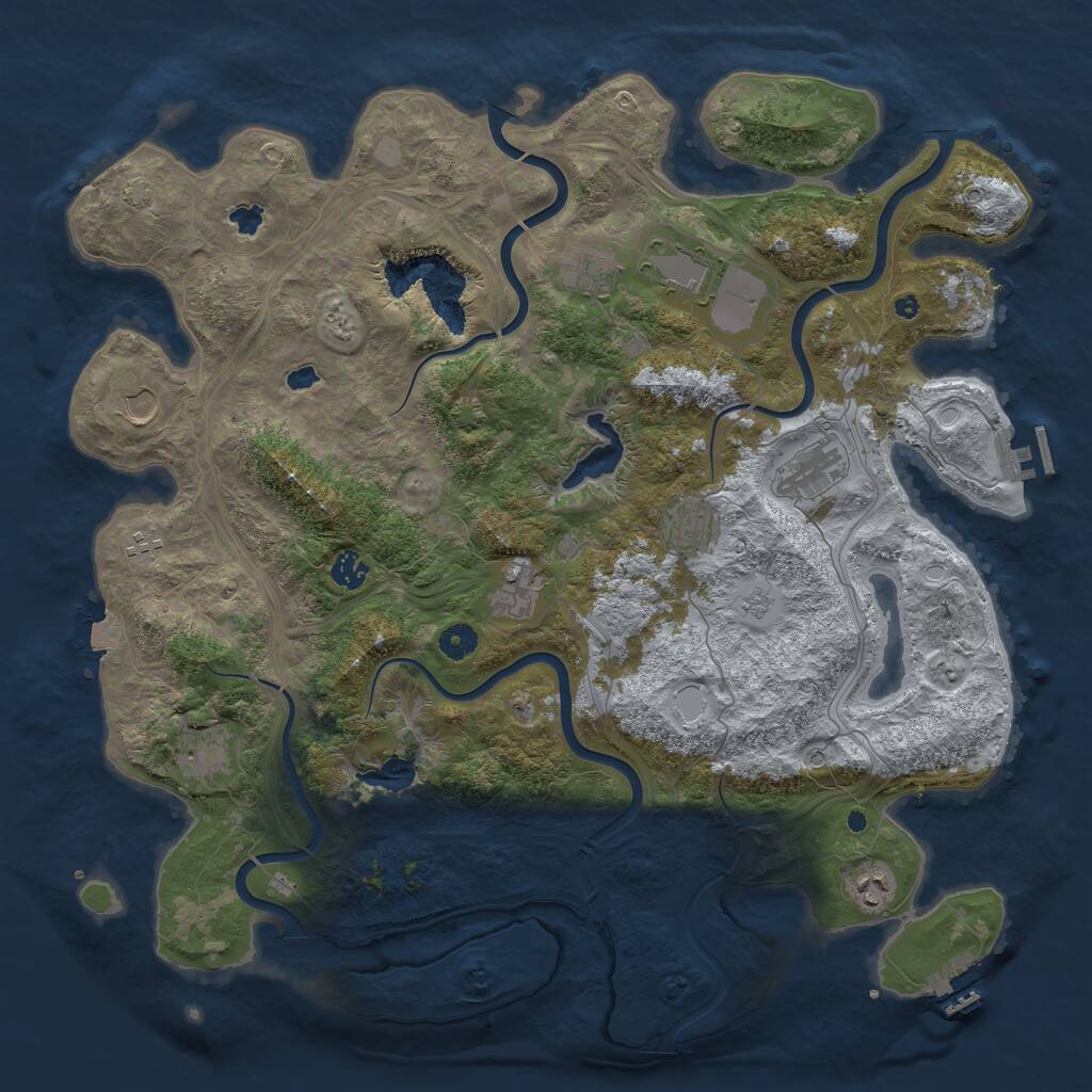 Rust Map: Procedural Map, Size: 4500, Seed: 1567941958, 16 Monuments