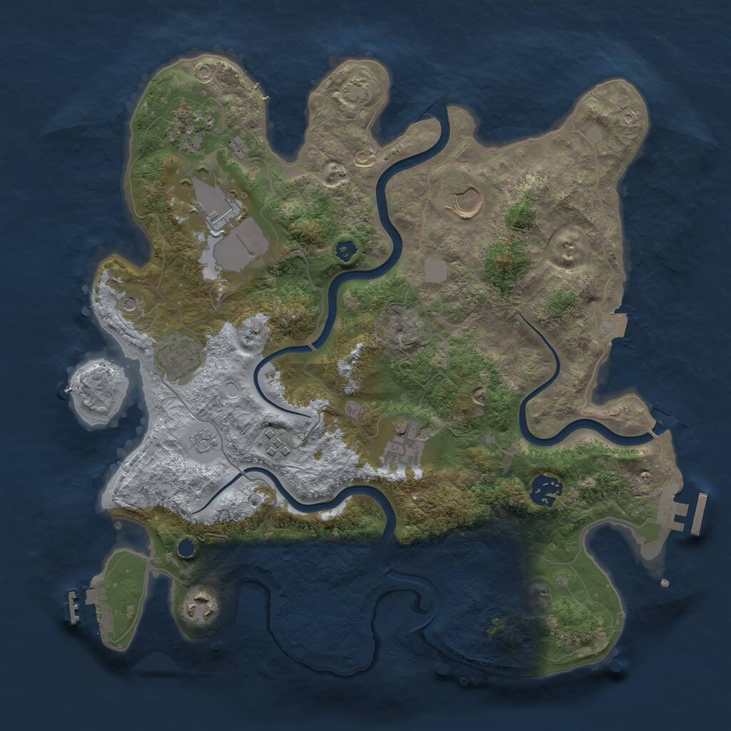 Rust Map: Procedural Map, Size: 3500, Seed: 1725825509, 14 Monuments