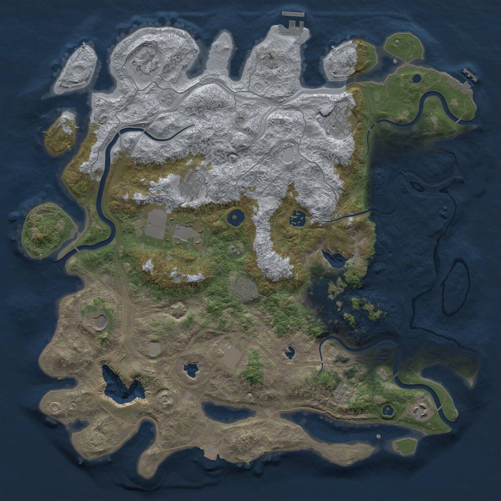 Rust Map: Procedural Map, Size: 4500, Seed: 327, 17 Monuments