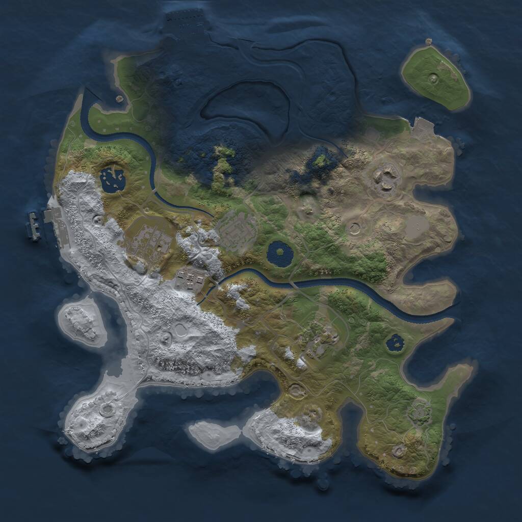 Rust Map: Procedural Map, Size: 3000, Seed: 4187563, 11 Monuments