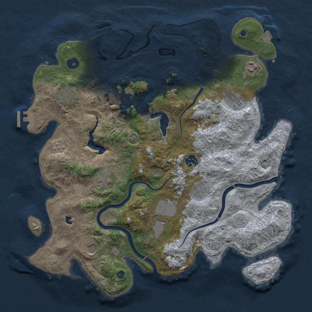Rust Map: Procedural Map, Size: 4000, Seed: 19859, 16 Monuments