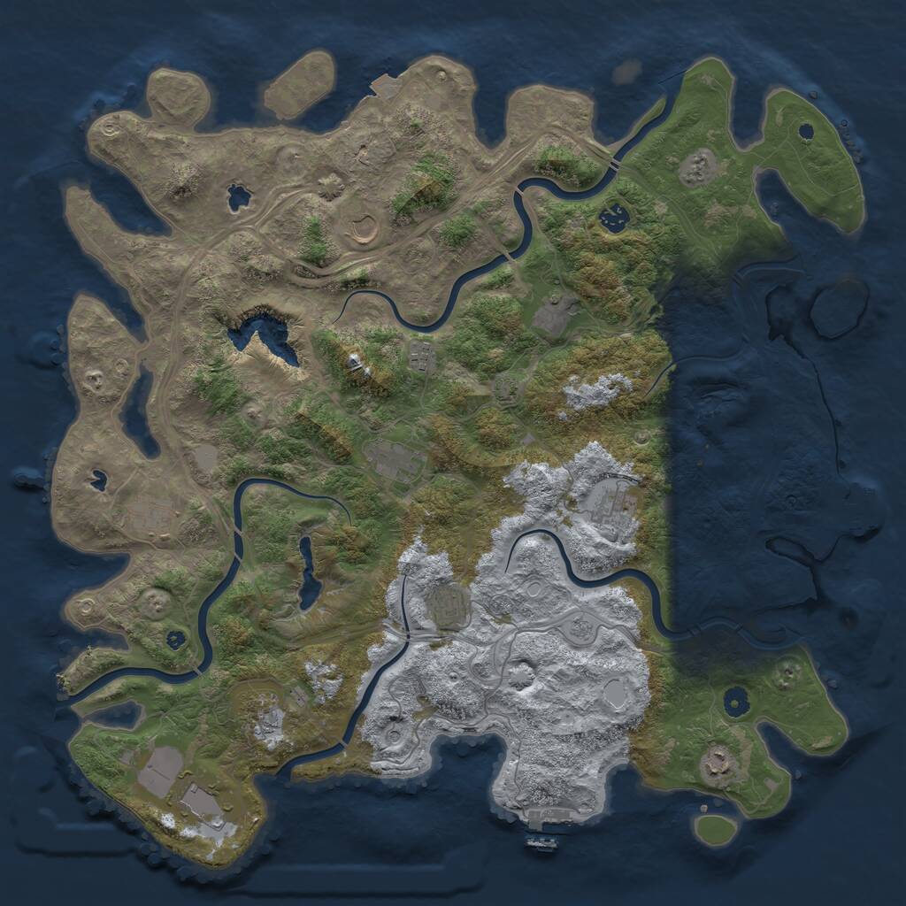 Rust Map: Procedural Map, Size: 4800, Seed: 800960468, 17 Monuments