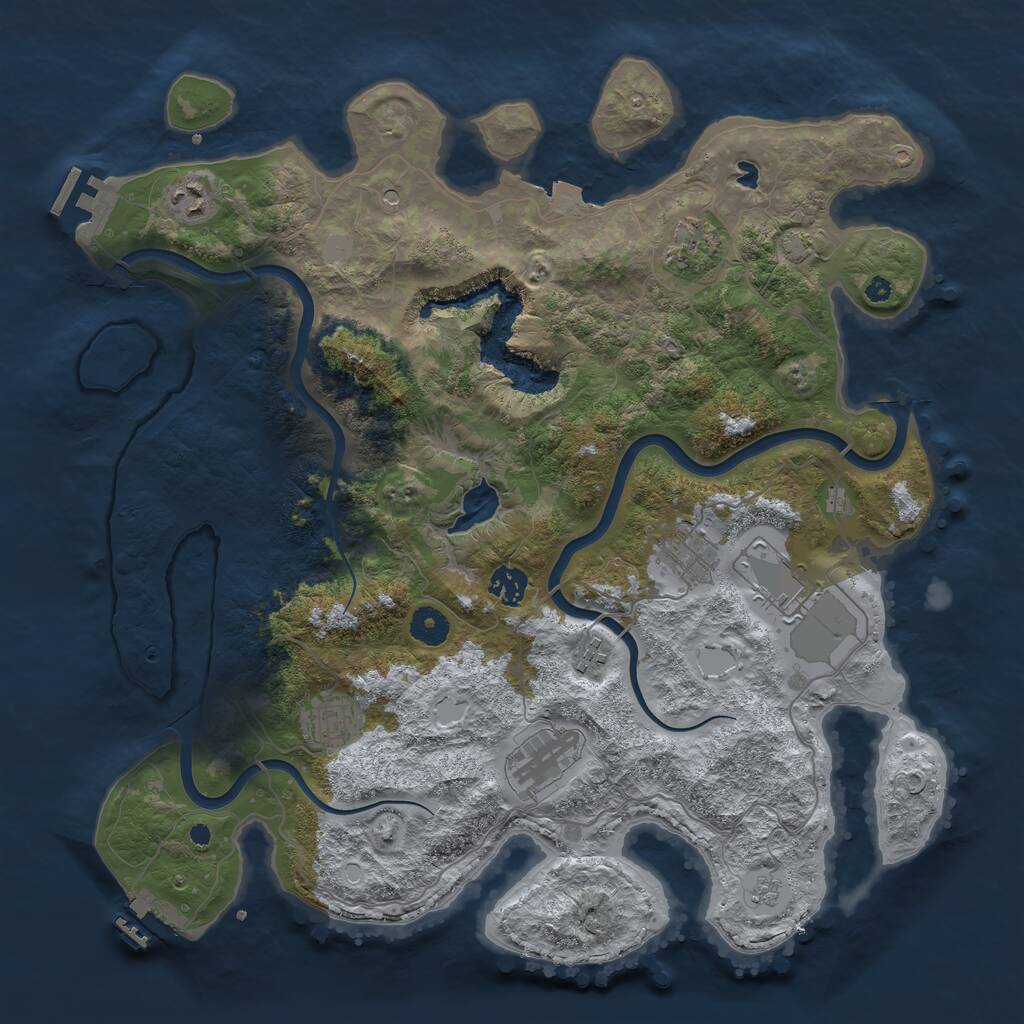 Rust Map: Procedural Map, Size: 4000, Seed: 54578810, 14 Monuments